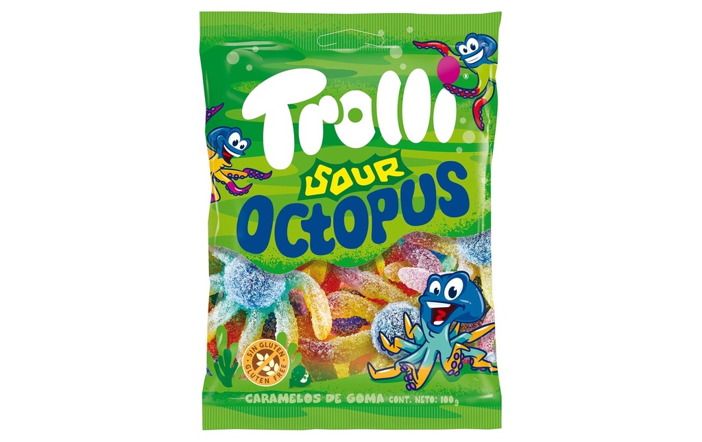 Trolli Bonbons gommeux pieuvre aigre 100 g