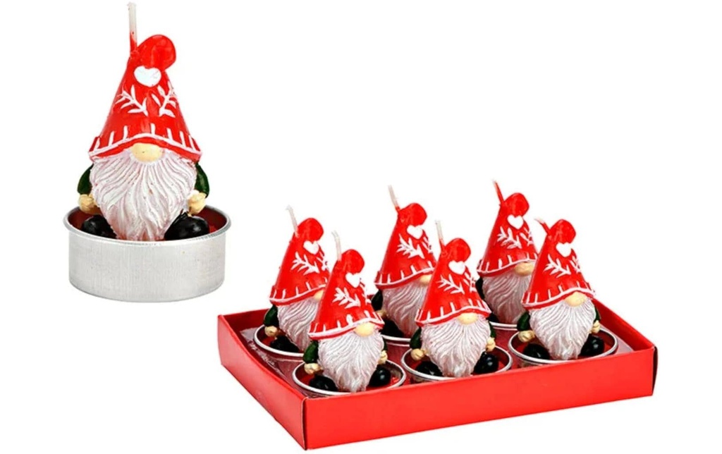 G. Wurm Bougie chauffe-plat Lutin 6 pièces, Rouge