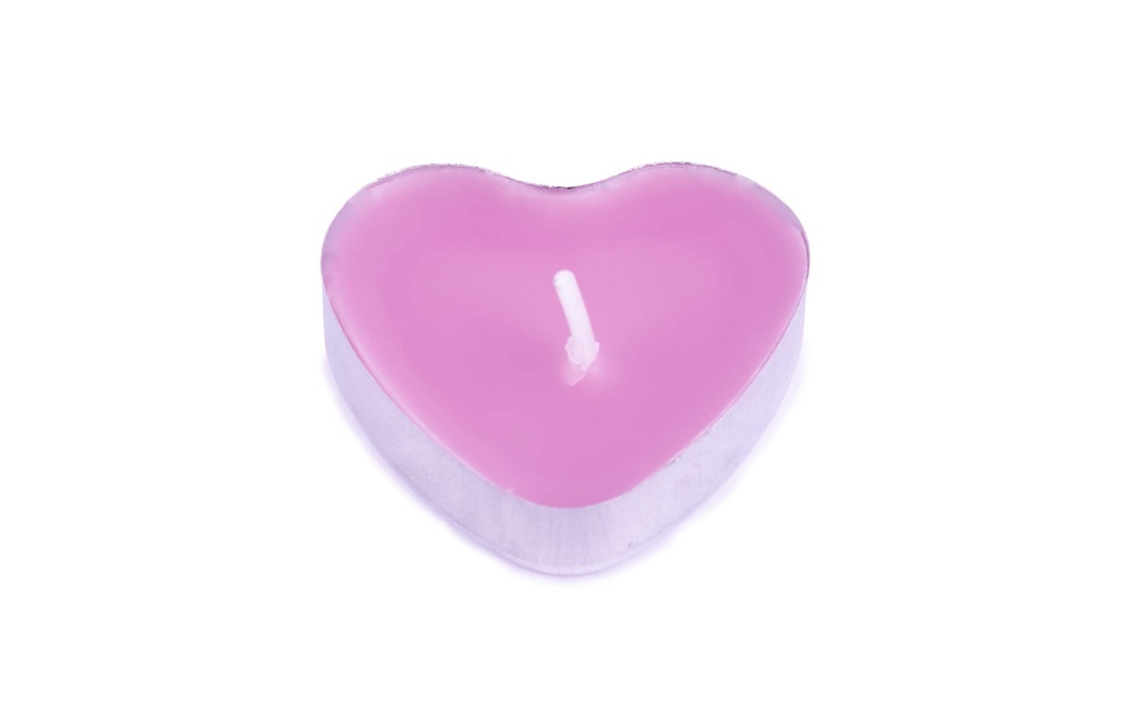 Pajoma Bougie chauffe-plat en forme de cœur Rose, 50 pièces