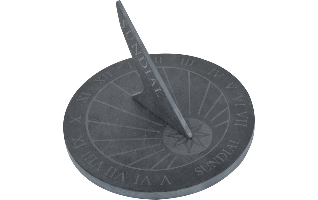 Esschert Design Cadran solaire rond Ardoise