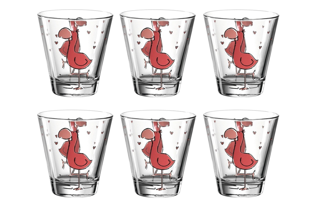 LEONARDO Verre à boire pour enfants Bambini Flamingo, 215 ml,  6 pièces