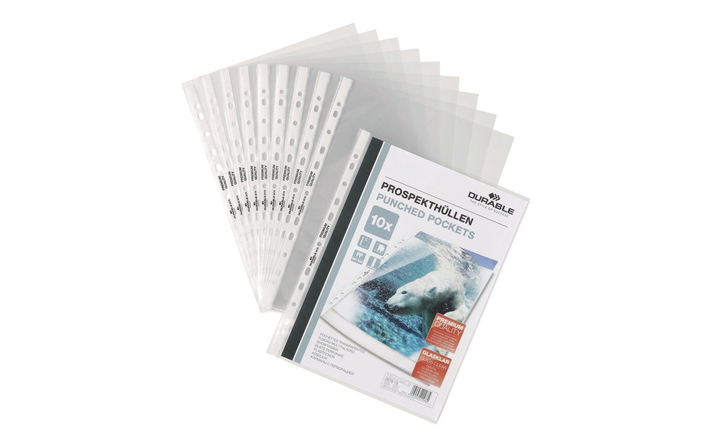 DURABLE Pochette de présentation A4 Premium 10 x Transparent
