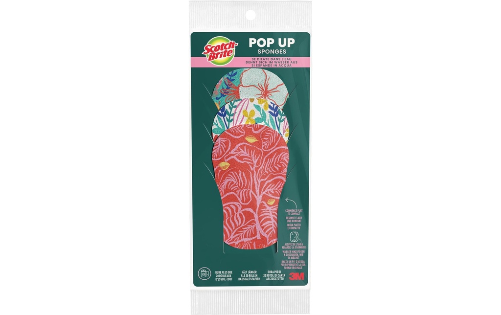 Scotch-Brite Eponge à vaisselle 3M Pop Up 3 pièces