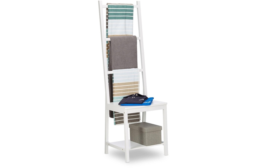 relaxdays Porte-manteau avec 3 entretoises 133 x 40 x 42 cm, blanc