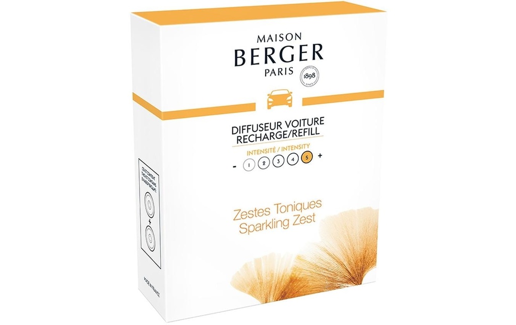 Maison Berger Diffuseur automatique Refill Energy Zestes Toniques 2 pièces