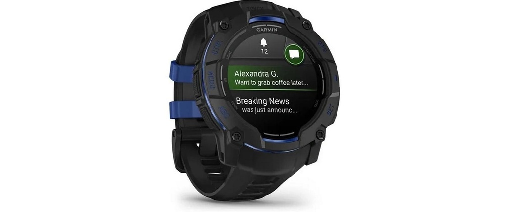 GARMIN Montre de sport Instinct 3 AMOLED Noir/Bleu