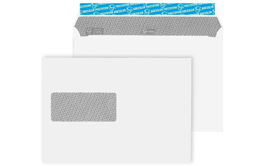Goessler Enveloppe avec fenêtre G-Line Revivo C5, Liens, 500 Pièce/s