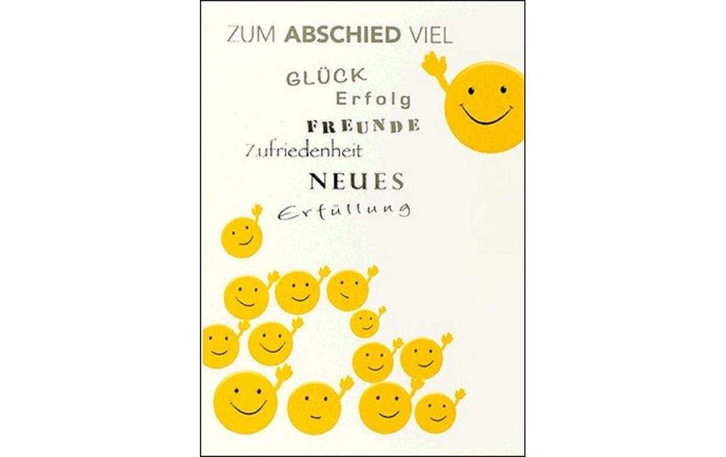 ABC Carte d’adieu Smileys qui font signe B6