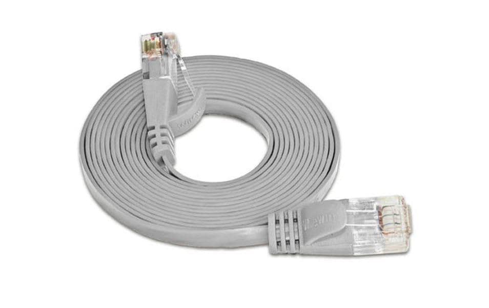 SLIM Câble patch slim RJ-45 - RJ-45, Cat 6, UTP, 20 m, Gris
