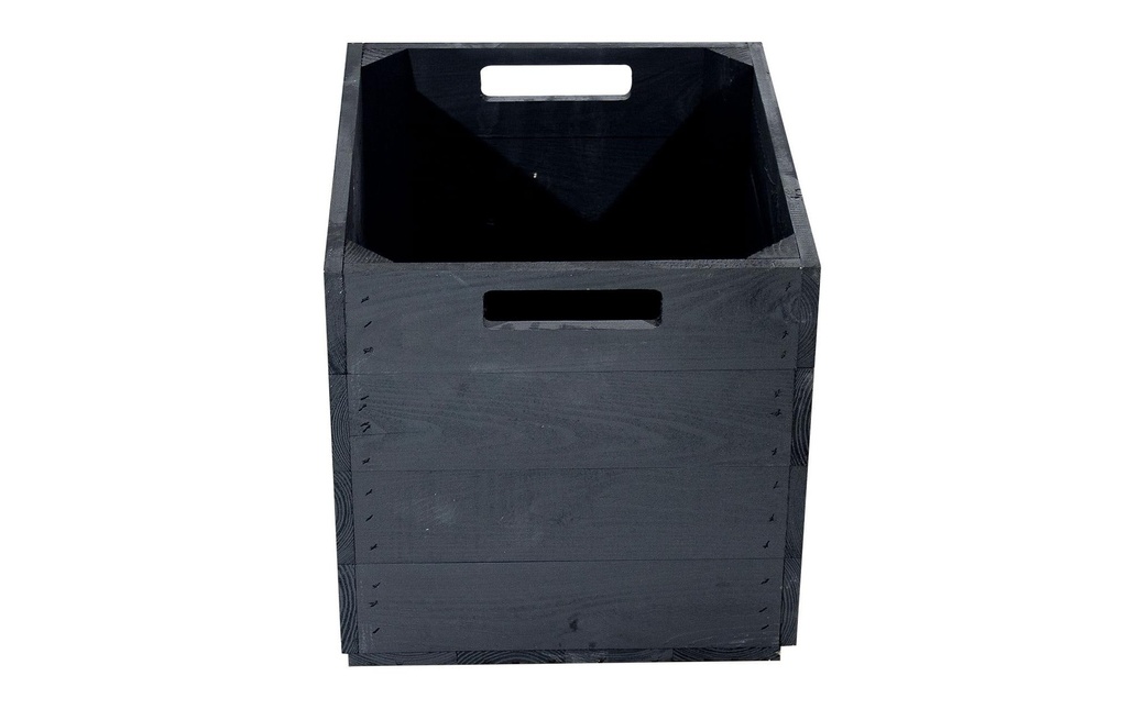 Holz Zollhaus Caisse de rangement Vintage 33 x 38 cm, Noir
