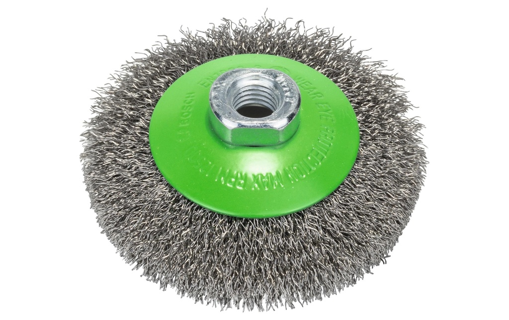 Bosch Professional Brosse conique ondulée inoxydable, 100 mm