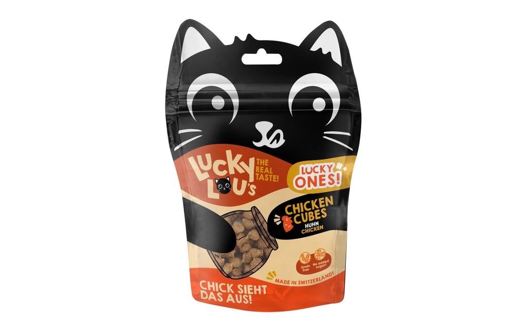 Lucky Lou Collation pour chat Lucky Ones Cubes au poulet, 80 g