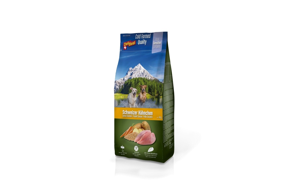 DeliBest Aliments mi-humides pour animaux Premium Complete Sensitive Dog, Poulet, 4 kg