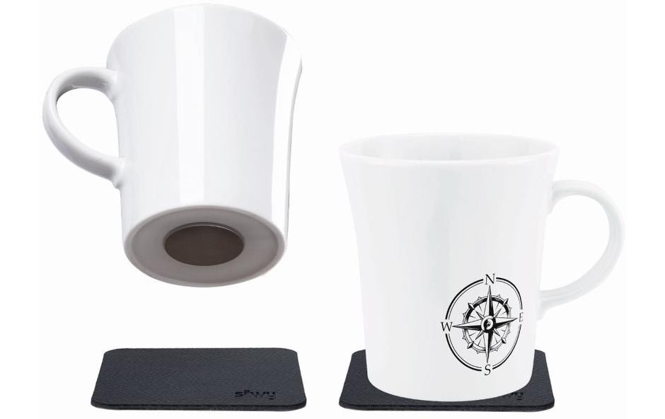 Silwy Set de tasses à anse magnétique en porcelaine Envie de voyager