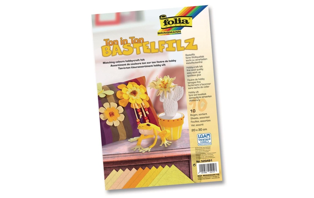 Folia Feutre de bricolage Ton sur ton Jaune