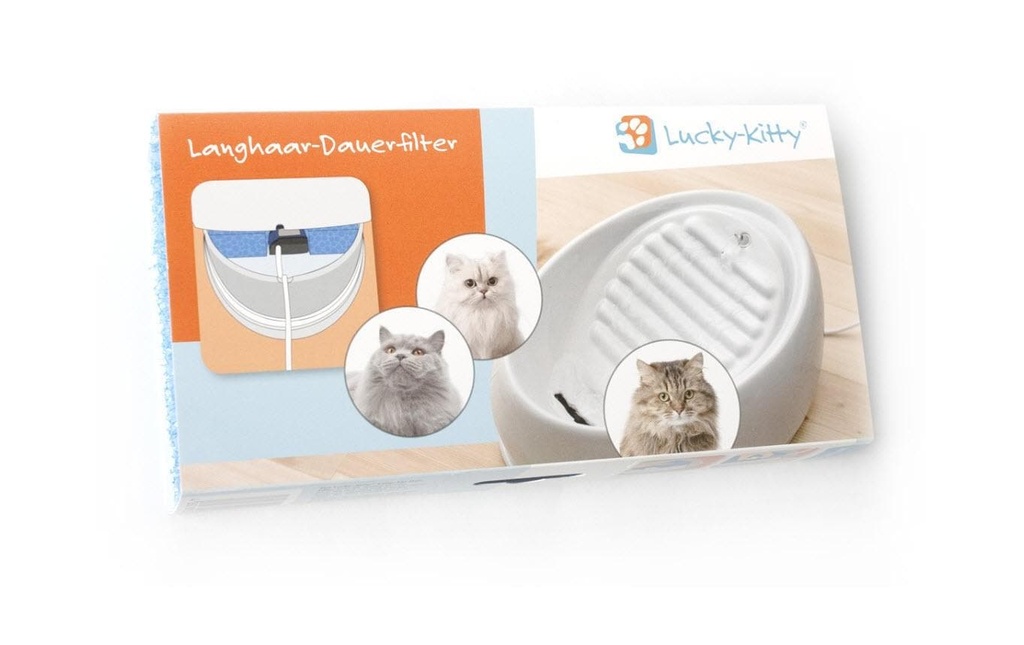 Lucky-Kitty Filtre pour fontaine à eau pour chats à poils longs