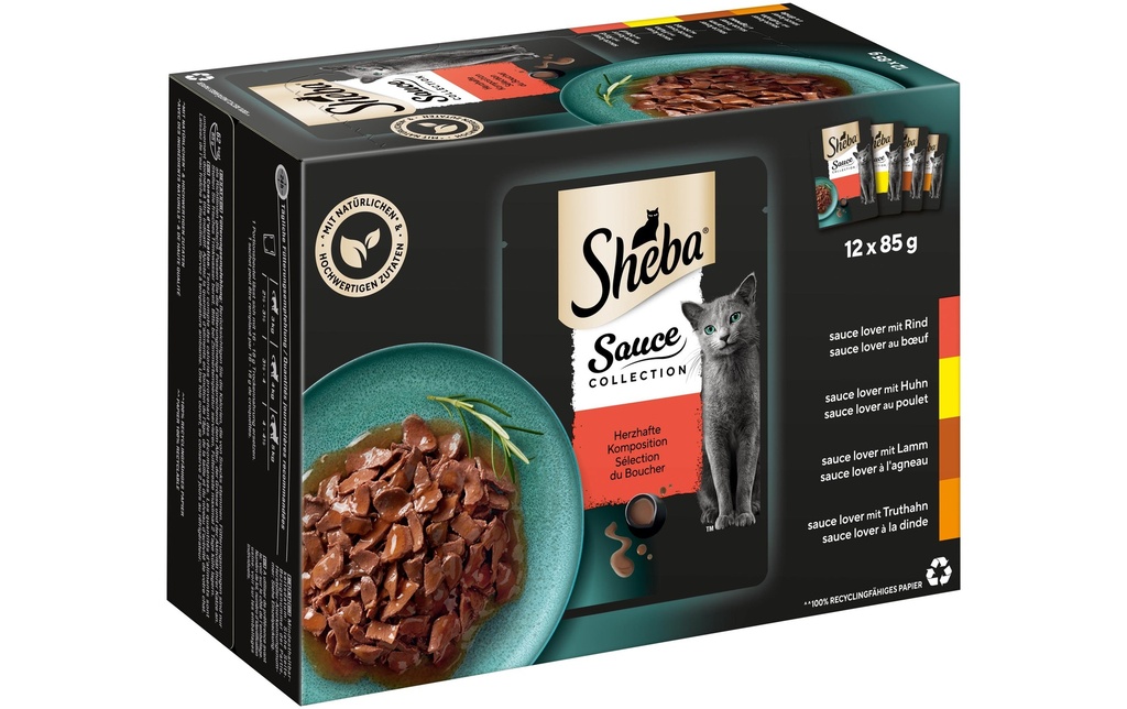 Sheba Alimentation humide Sélection en sauce, 12 x 85 g