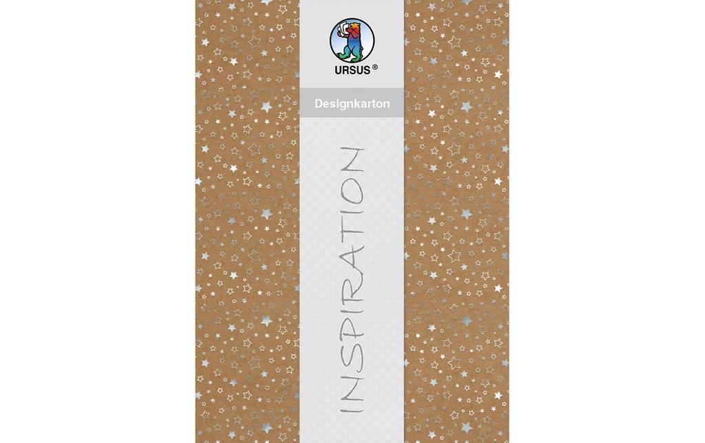 URSUS Carton design Étoiles de Noël A4, 250 g/m², 25 feuilles, argent