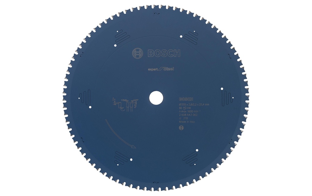 Bosch Professional Lame de scie circulaire Expert for Steel, 355 x 25.4 x 2.6 mm, Z 80