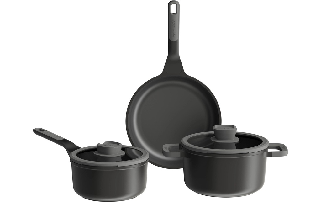BergHOFF Set de poêle Leo Stone+ 5 pièces 18 cm/20 cm/24 cm