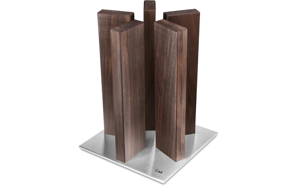 Kai Bloc de couteaux Stonehenge Noyer/acier inoxydable