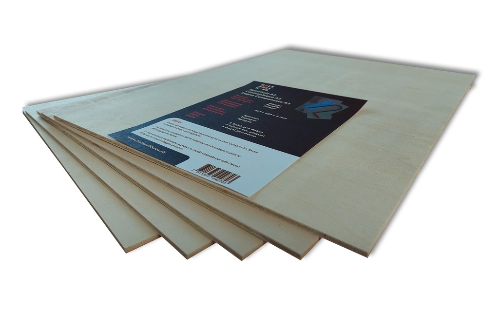 Holz Zollhaus Contreplaqué pour le bricolage 5 pièces, A3