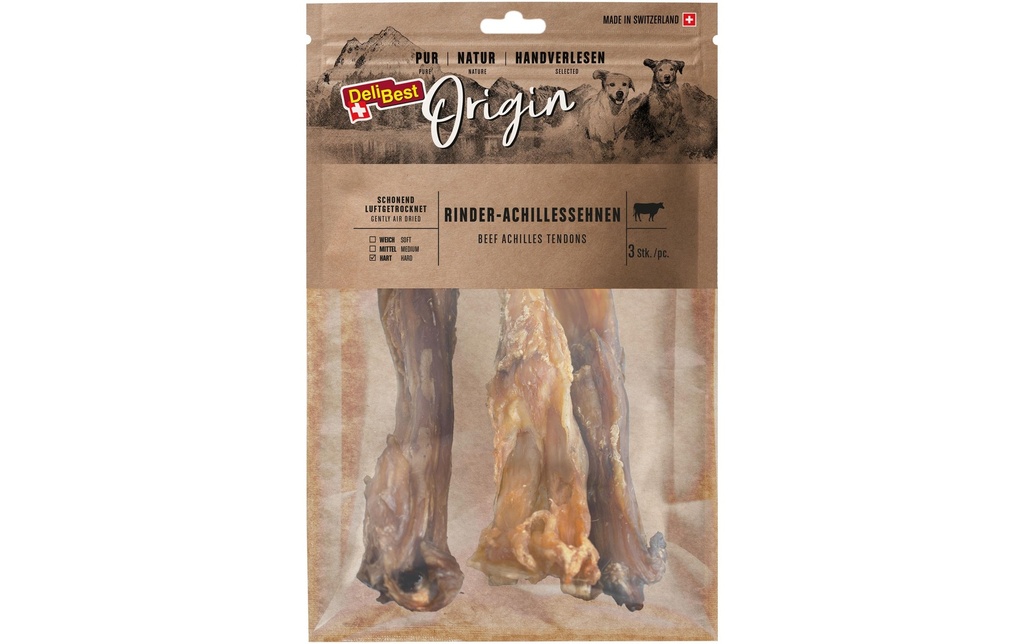 DeliBest Produit à mâcher  Tendons d'Achille bovins d'origine 3 pièces