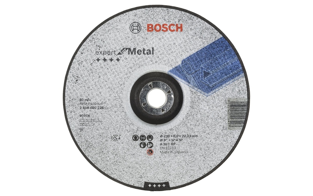 Bosch Professional Disque à ébarder coudé Expert for Metal, 230 mm