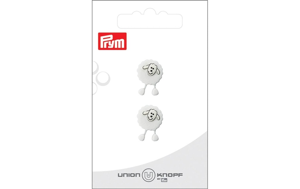 Prym Union Knopf Boutons Mouton 18 mm, 2 pièces, Blanc