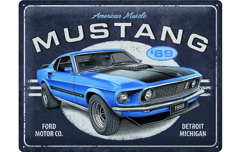 Nostalgic Art Plaque Ford Mustang 40 cm x 30 cm, Métal
