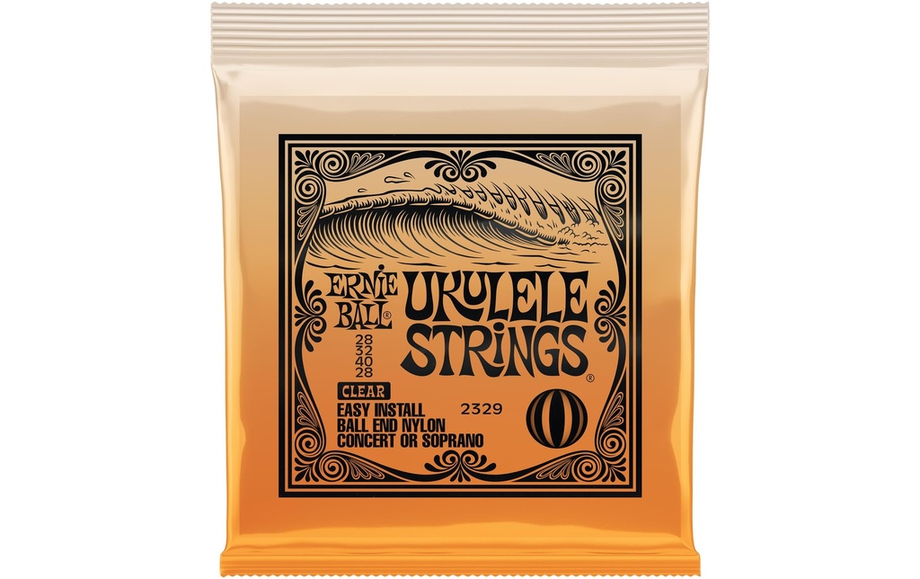 Ernie Ball Cordes de ukulélé 2329 Nylon Clear 28-28 – Clear 28-28