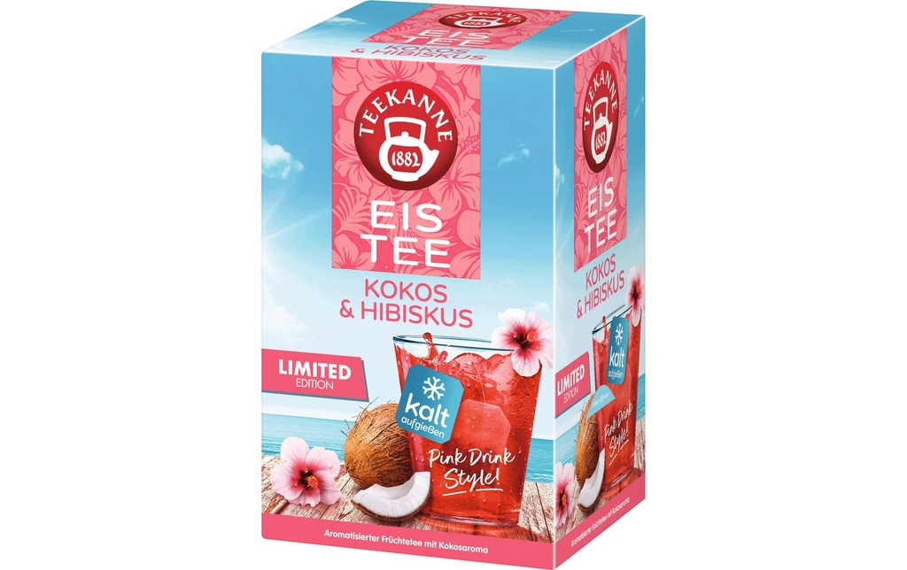 Teekanne Sachet de thé Thé glacé Hibiscus à la noix de coco 18 pièces