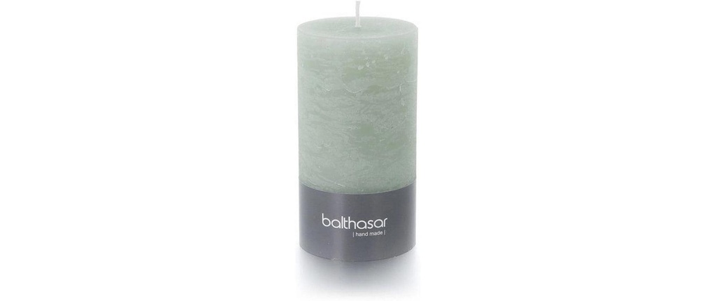balthasar Bougie cylindrique Rustico 13 cm x 7 cm, Vert clair