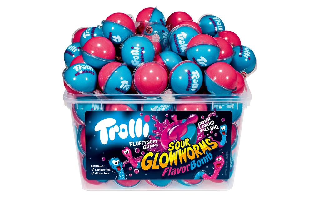 Trolli Bonbons gommeux Flavorbomb lucioles acidulées boîte 450 g