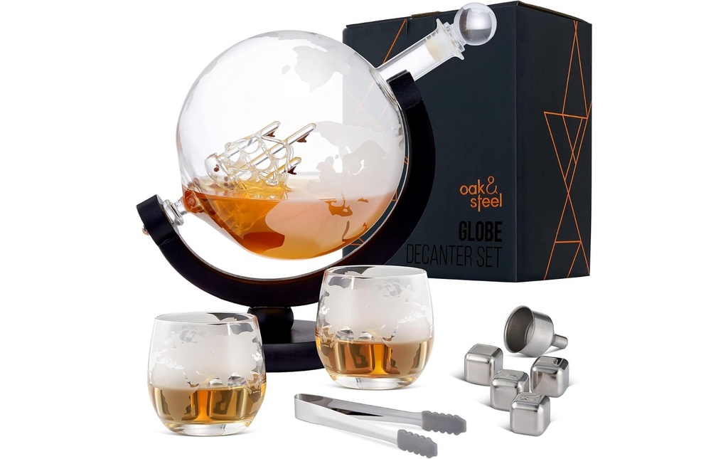Oak & Steel Carafe à décanter Globus 1.5 l, Transparent