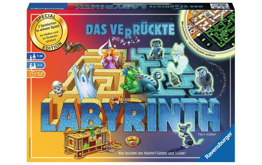 Ravensburger Jeux pour la famille Das verrückte Labyrinth Glow in the Dark