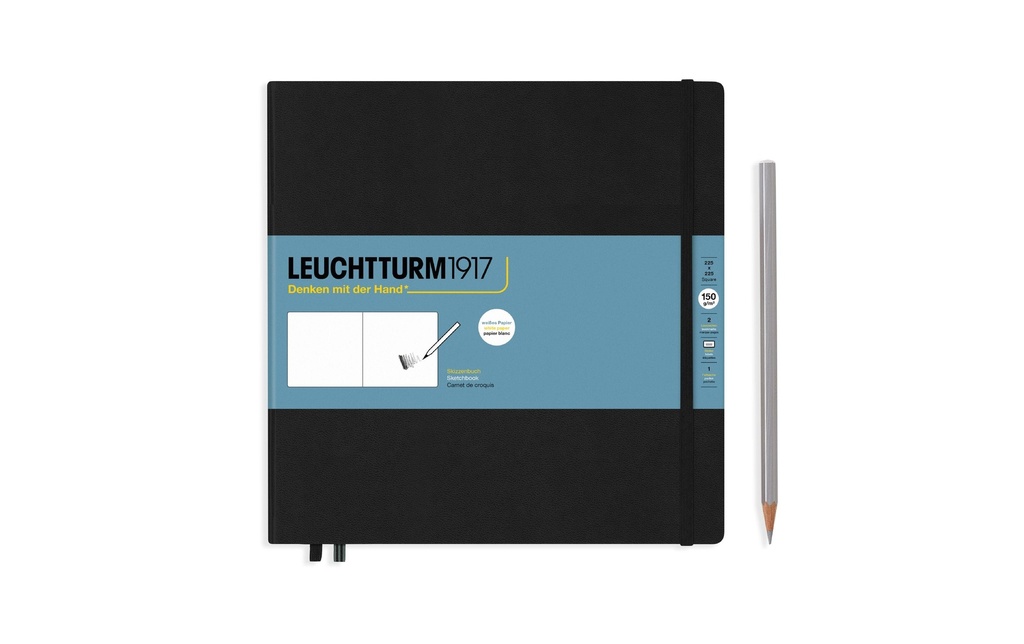 Leuchtturm Cahier à colorier Carré 22.5 x 22.5 cm Noir