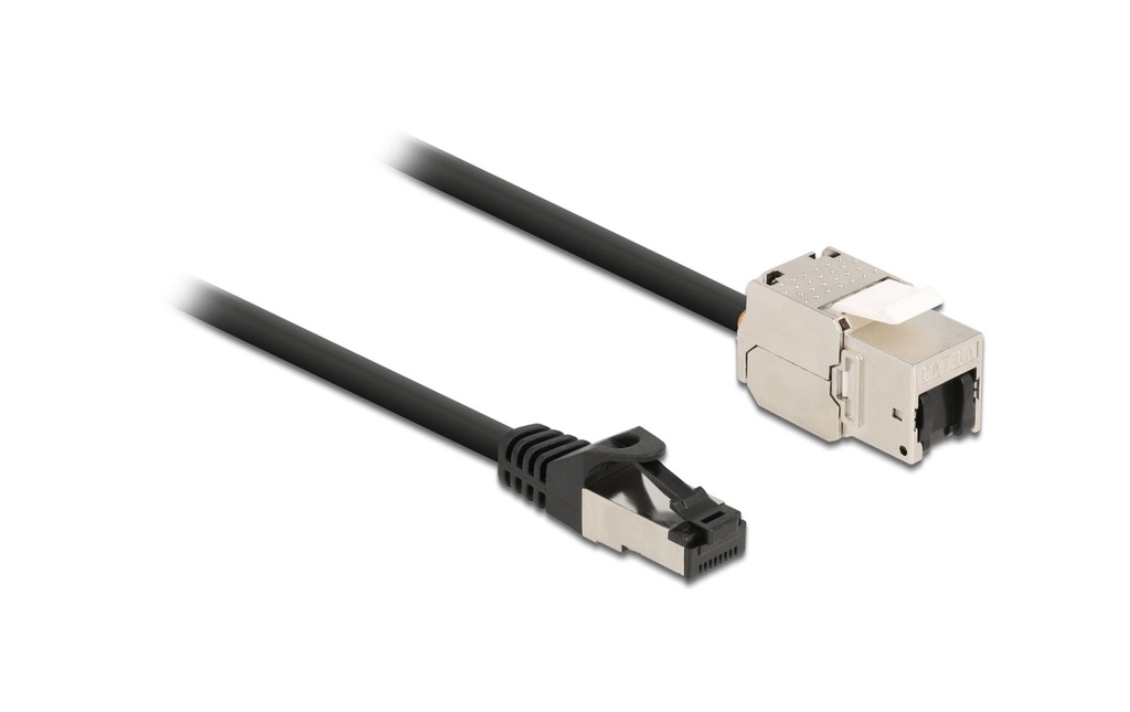 Delock Câble patch RJ45 vers Keystone Cat 6A, S/FTP, 5 m, Noir