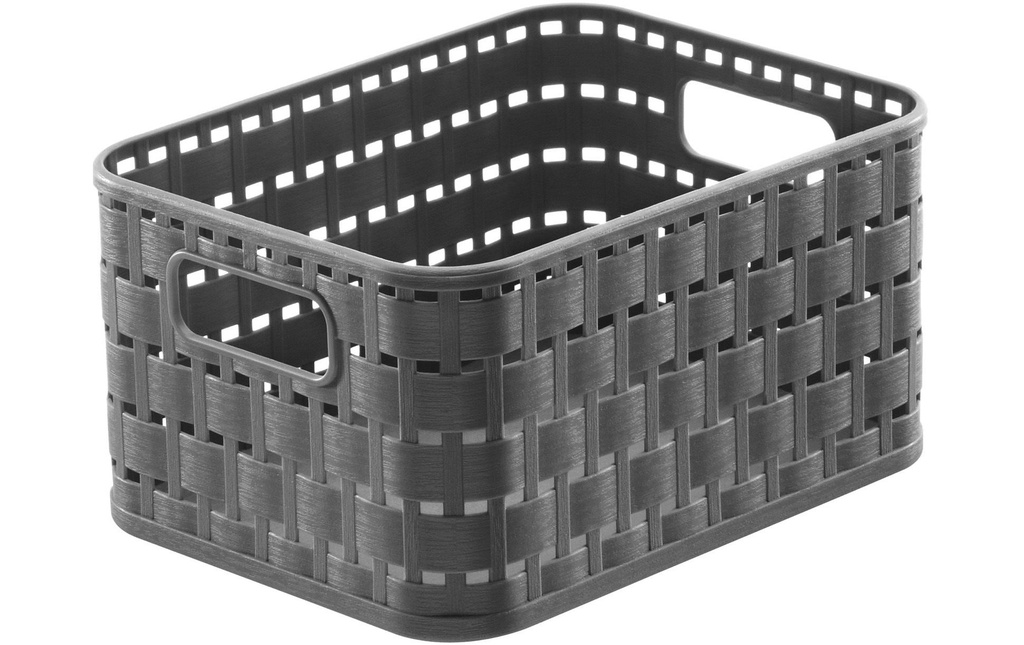 Rotho Panier de rangement Country 18.3 x 13.7 x 9.8 cm, Anthracite
