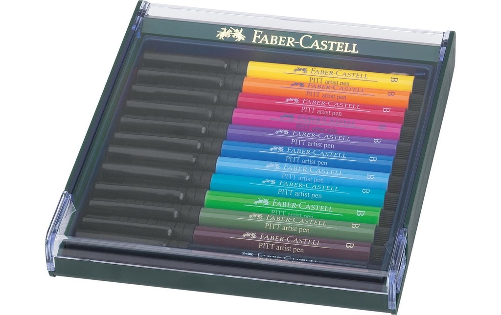 Faber-Castell Crayon à encre de Chine Pitt Artist Pen Lot de 12