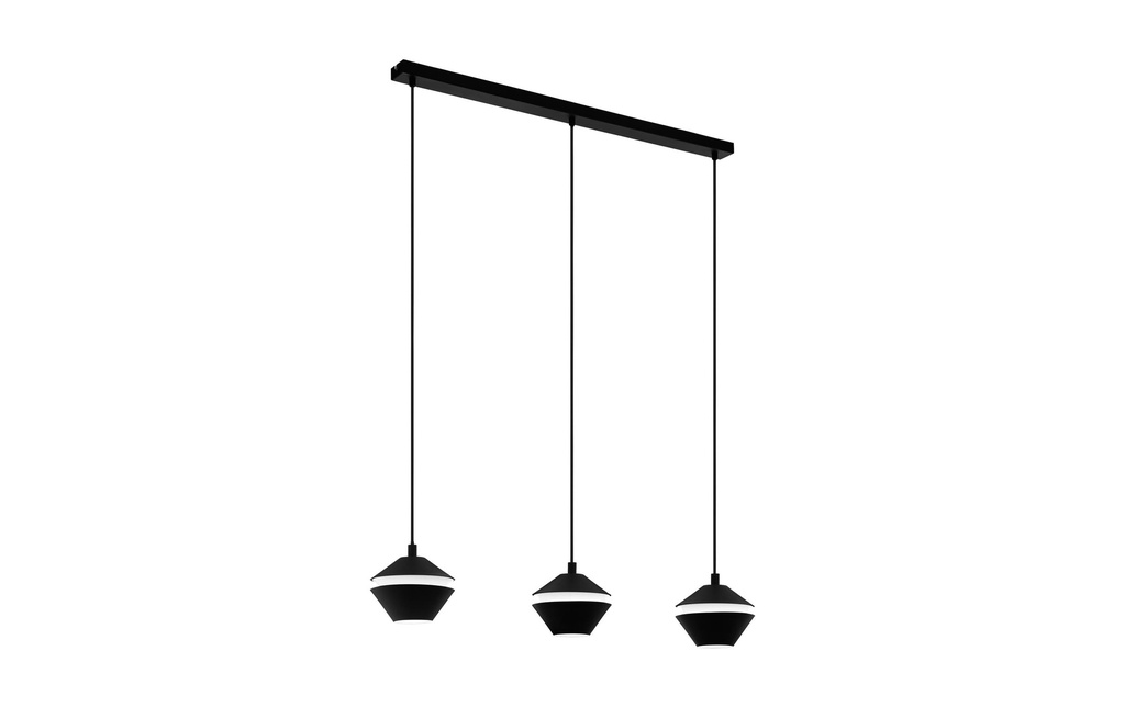 EGLO Leuchten Lampe suspendue PERPIGO 3x GU10, Noir/Blanc