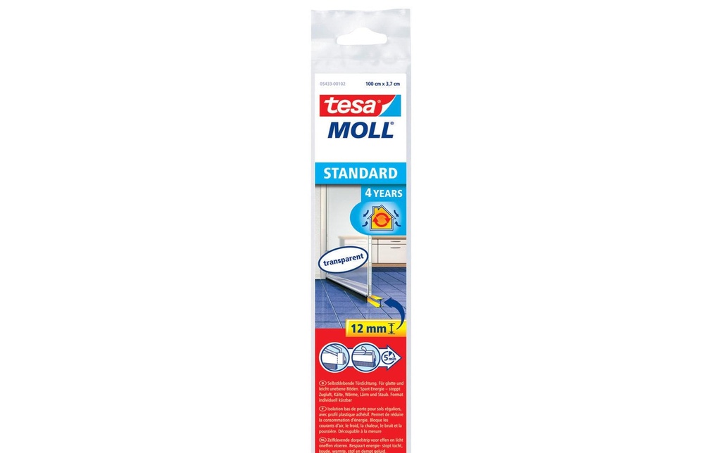 tesa Rail d'étanchéité de porte MOLL Standard 1 m x 37 mm