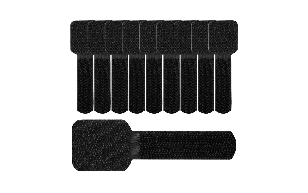 Label-the-cable Supports de câble auto-agrippant WALL STRAPS 3 x 9 cm Noir, 10 pièces