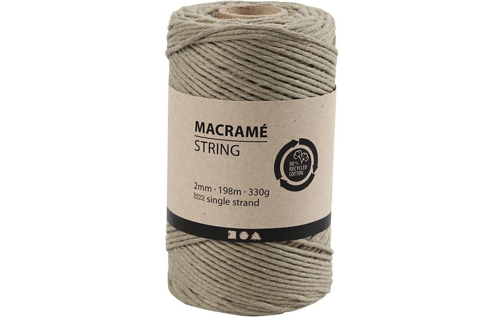 Creativ Company Fil de coton Makramé 330 g, Vert