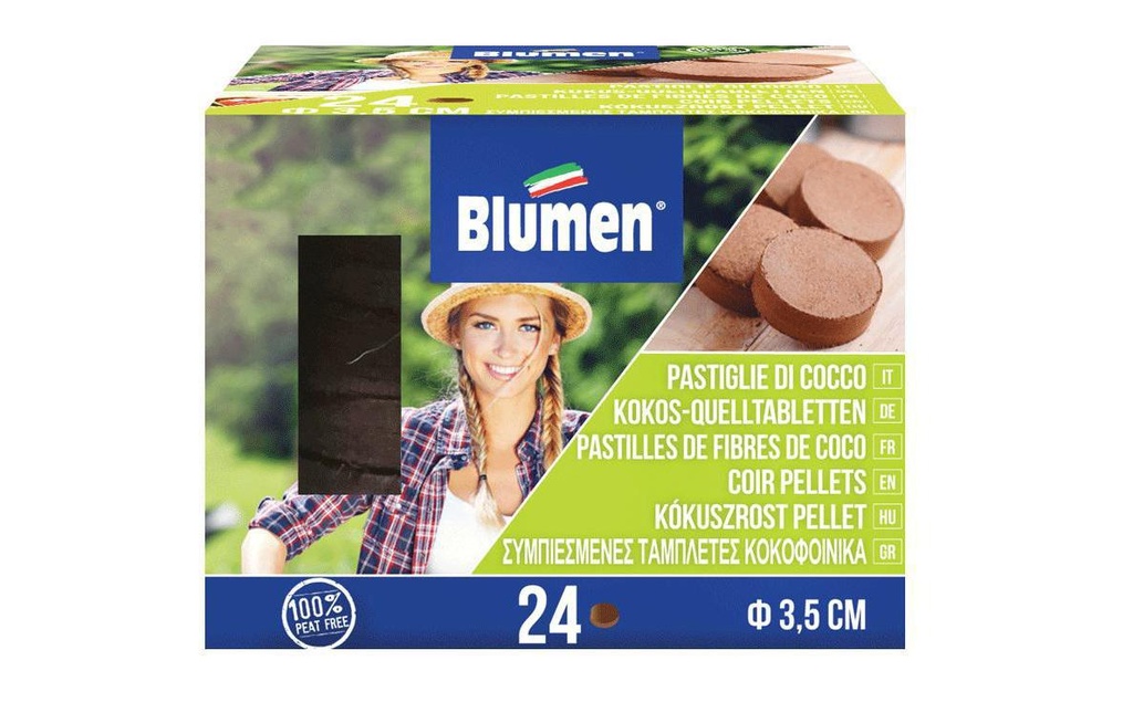 Blumen Pastilles de germination Ø 35 mm sans filet, 24 pièces
