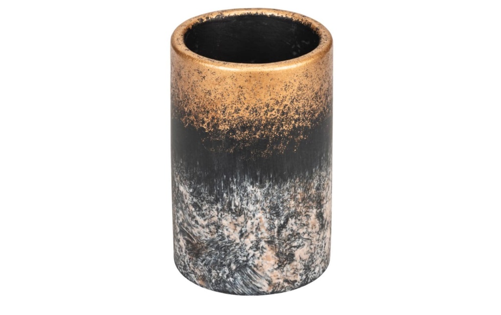 Wenko Gobelet pour le brossage de dents Lacona Noir/Gris/Doré