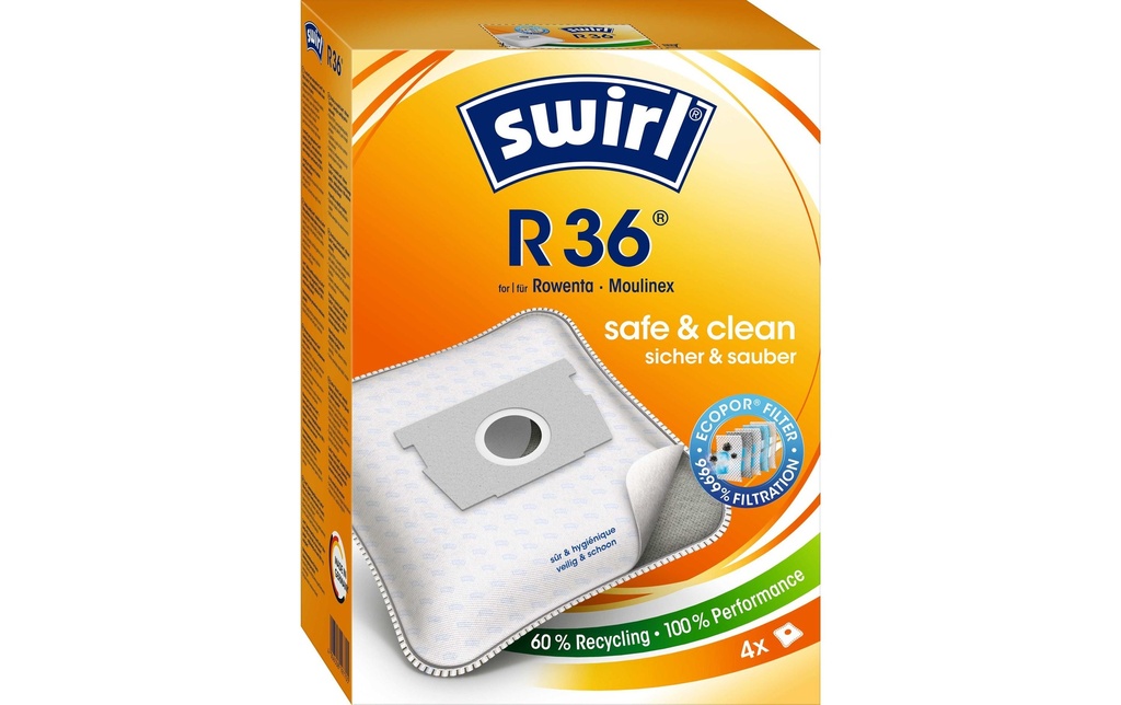 Swirl Sac filtrant pour aspirateur R 36 4 Pièce/s