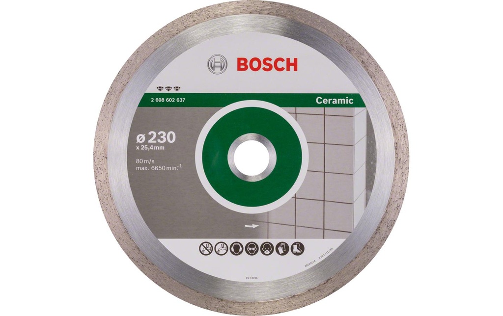 Bosch Professional Disque à tronçonner diamanté Best for Ceramic, 230 x 2.4 x 10 mm