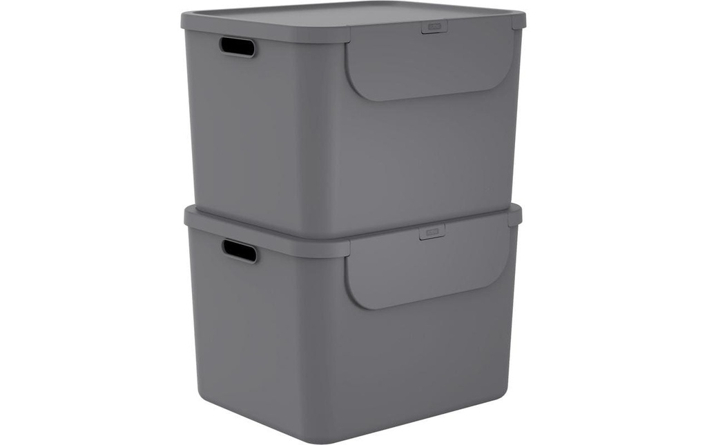 Rotho Bacs de recyclage ALBULA 2 pcs. 110 l, Anthracite