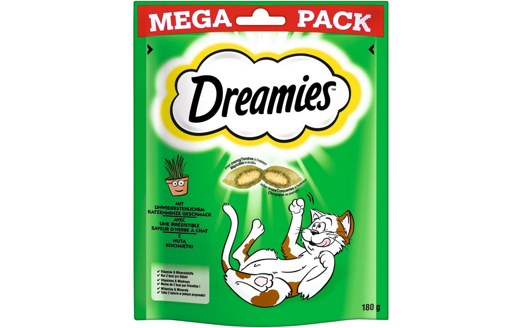 Dreamies Collation pour chat au goût d'herbe à chat, 180 g